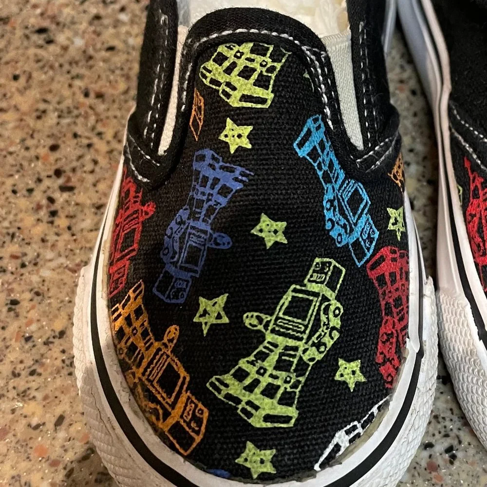 Kidgets Canvas Slip On robot loafers 6